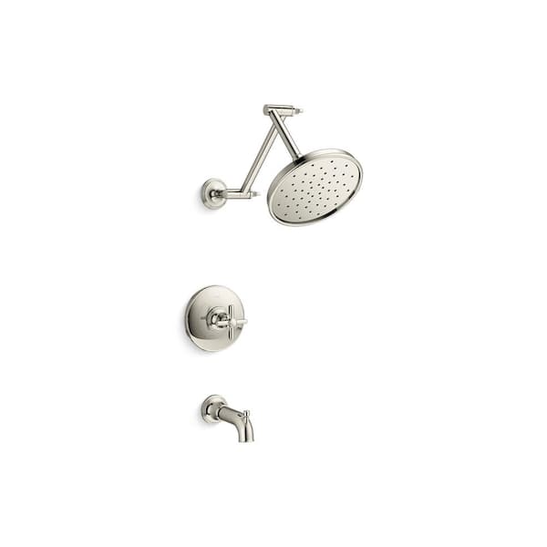 Paces Single Handle 3-Spray Tub and Shower Faucet 1.75 GPM in Vibrant Polished Nickel (Valve Included)