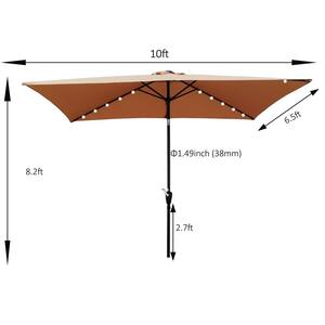 6.5 ft. Steel Sturdy Construction Outdoor Market Patio Umbrella in Brown