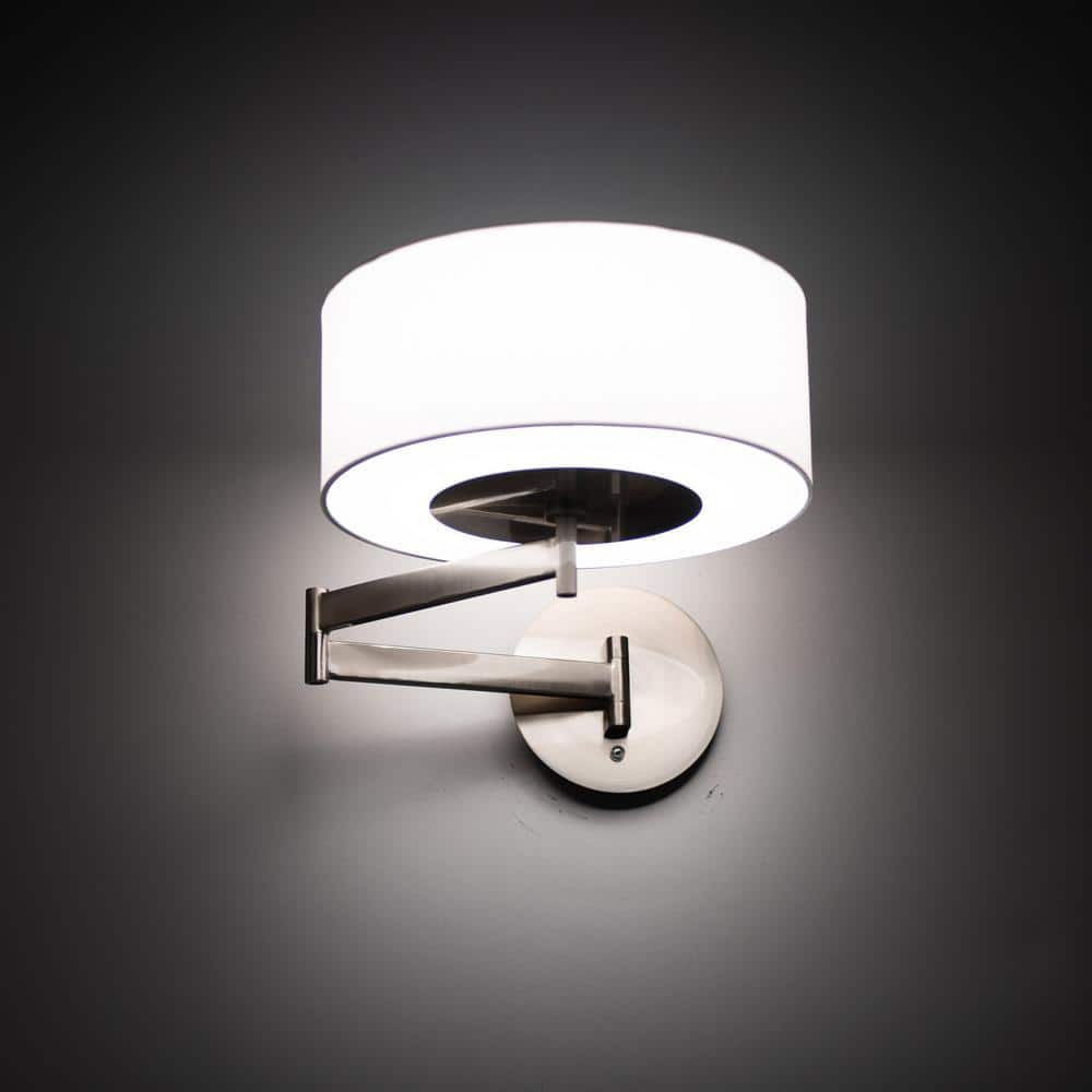 Brushed Nickel LED Swing Arm Wall Sconce