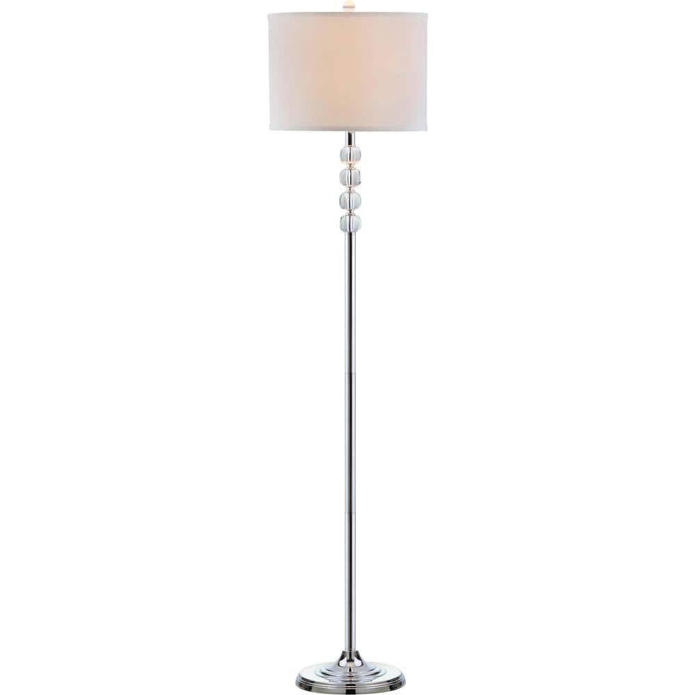 Vendome Chrome Floor Lamp with White Barrel Shade