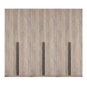 Lee Rustic Grey 63 in. Freestanding Wardrobe with 4 Shelves, 2-Drawers and SNAP Tool-Free Assembly (Set of 3)