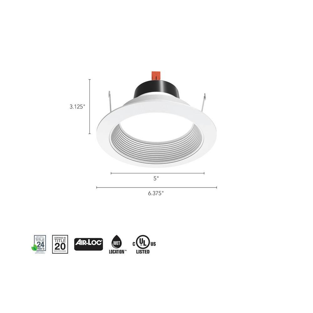 5'' White Aluminum Dimmable LED Retrofit Recessed Lighting Kit