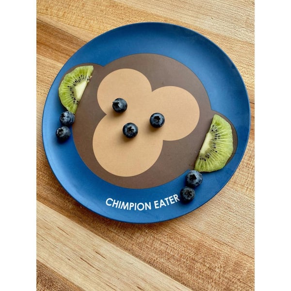 RED ROVER Kids Bamboo Plates, Assorted Animals, Monkey, Pig, Lion