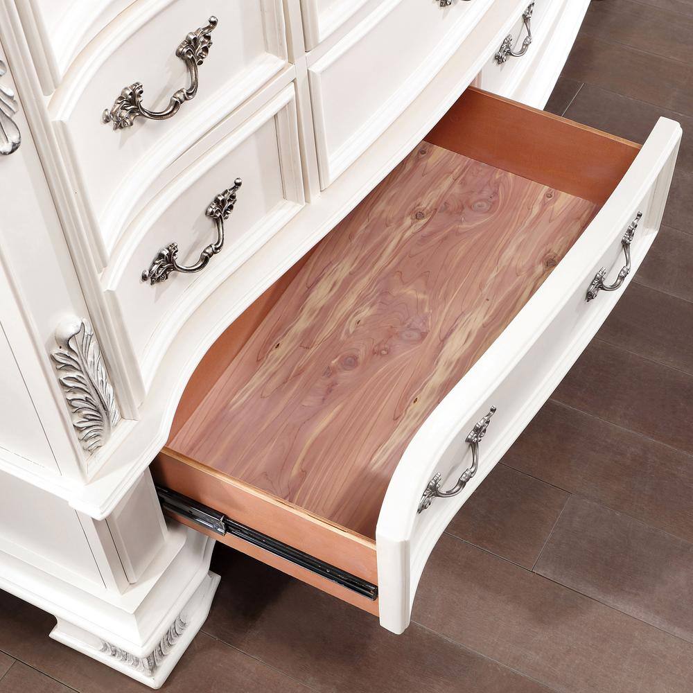Florince Pearl White 68" Dresser with Genuine Marble Top