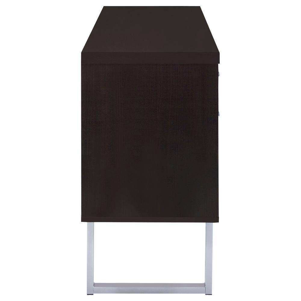 Contemporary 60'' Brown Home Office Desk with Filing Cabinet