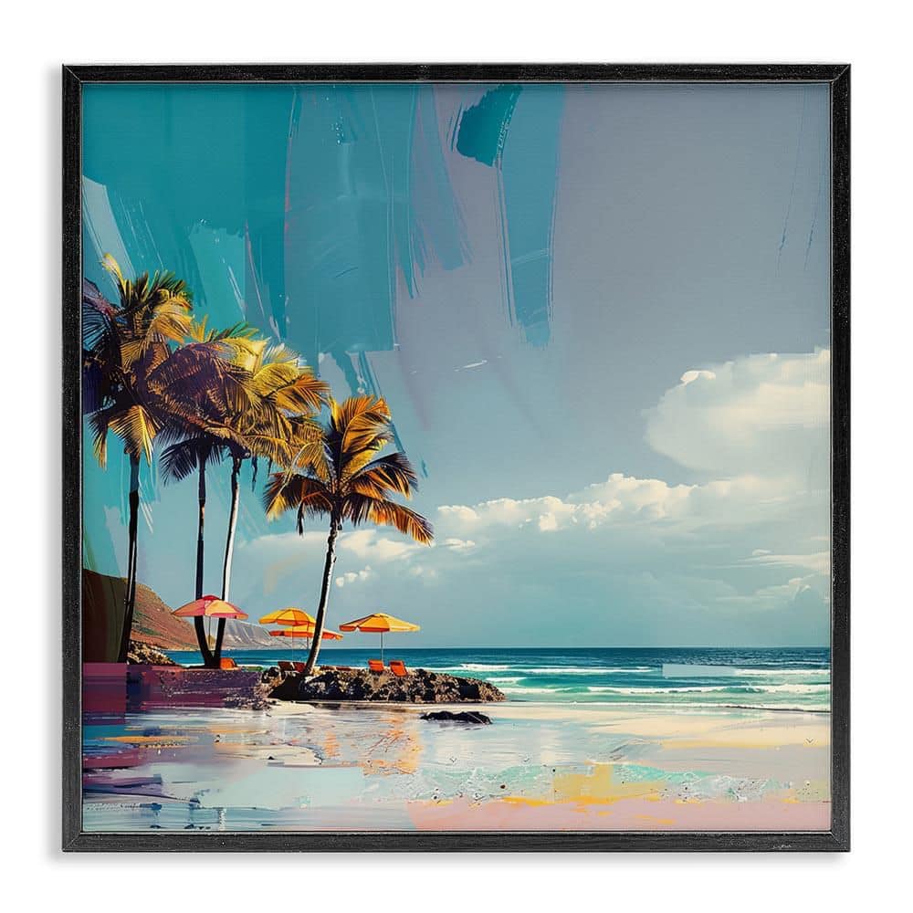 Contemporary Shoreline in Summer by Irena Orlov Black Framed Coastal Giclee Art Print 24 in. x 24 in. price history on PriceWatchPro