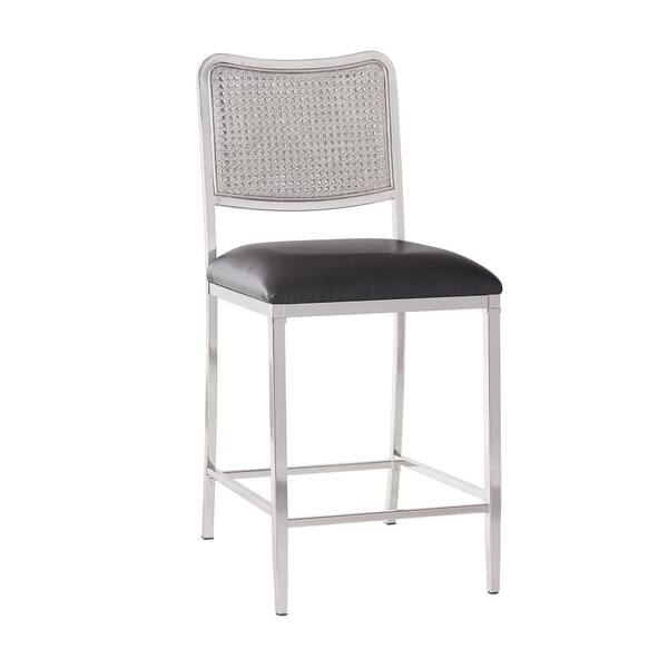 Hilale Furniture Deming 41 In Shiny, Counter Height Cane Bar Stools