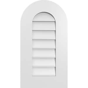 14" x 26" Round Top Surface Mount PVC Gable Vent: Non-Functional with Standard Frame