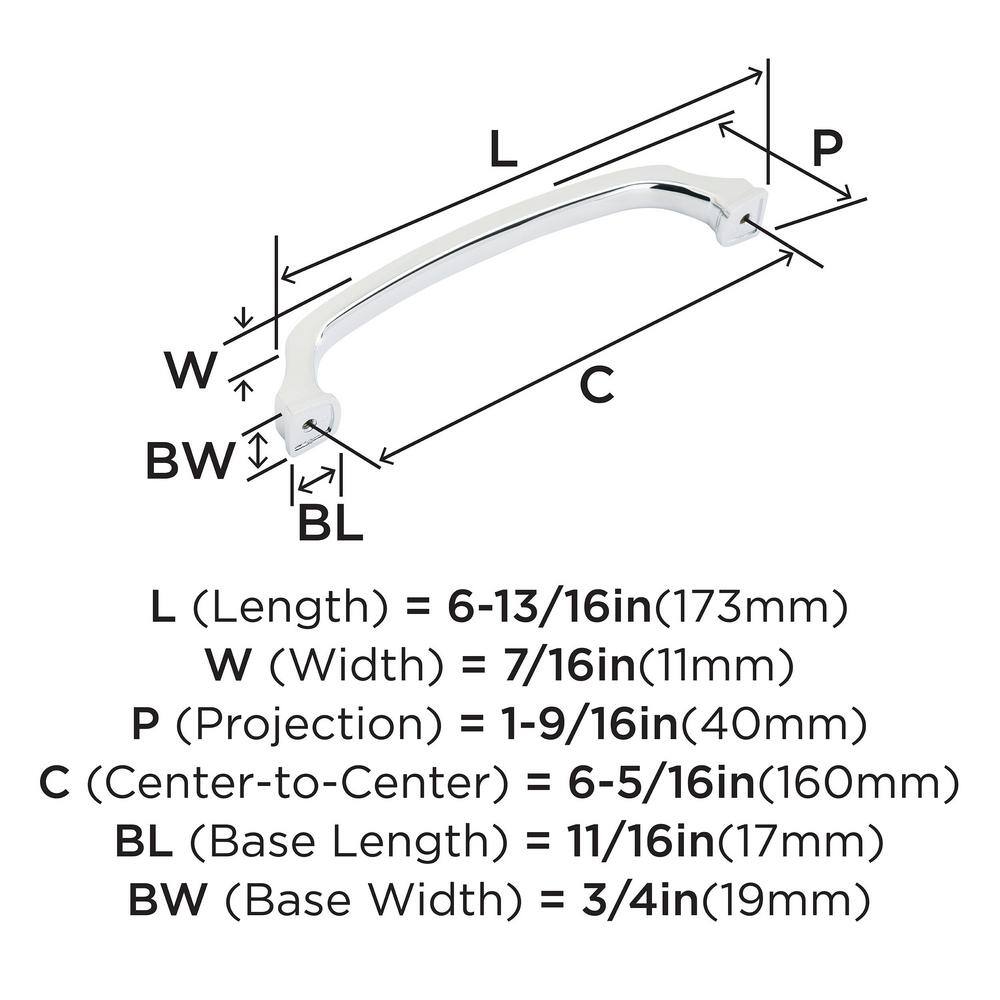 Polished Chrome Traditional Cabinet Drawer Pull with Mounting Hardware