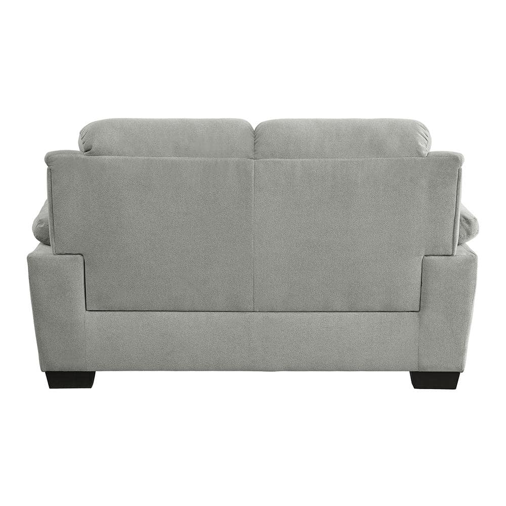 Holleman 58" Gray Tufted Fabric Loveseat with Pillow-top Arms