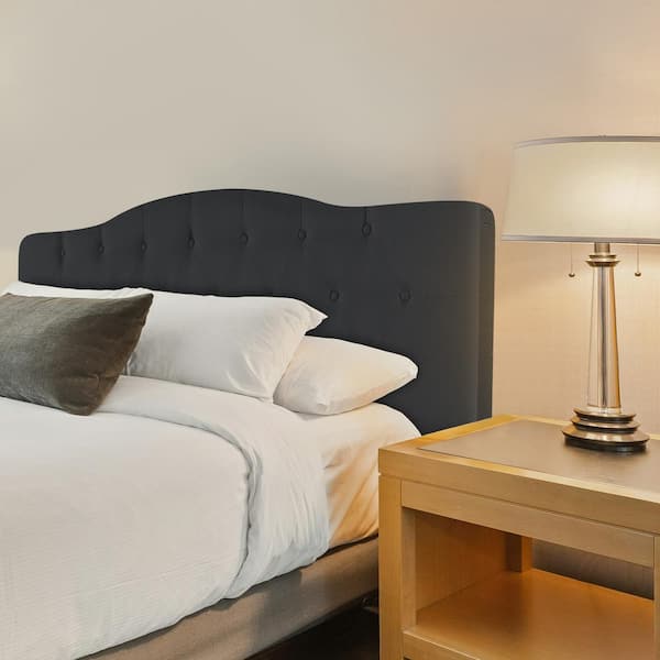 MAYKOOSH Upholstered Button Tufted Bed Headboard, Height Adjustable Queen Size Headboard, Wall Mounted Headboard, Black