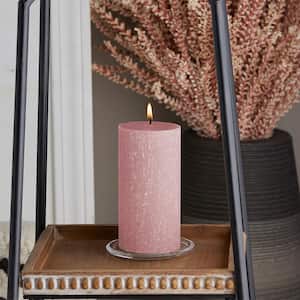3 in. x 6 in. Timberline Dusty Rose Unscented Pillar Candle
