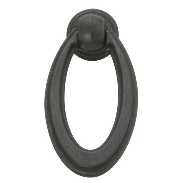 HICKORY HARDWARE Camarilla 2-1/2 in. Black Iron Ring Center-to-Center Pull-DISCONTINUED