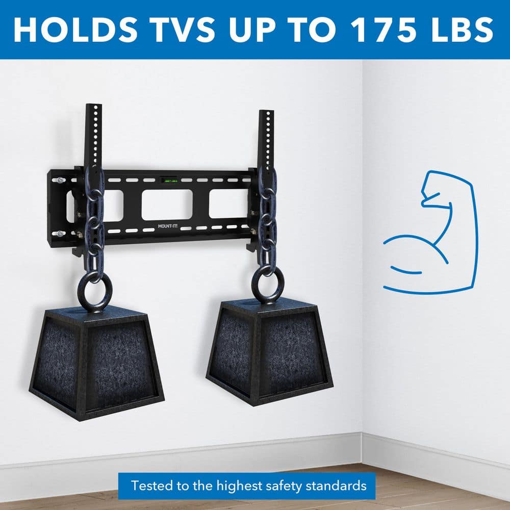 Heavy Duty Black Tilting TV Wall Mount Bracket