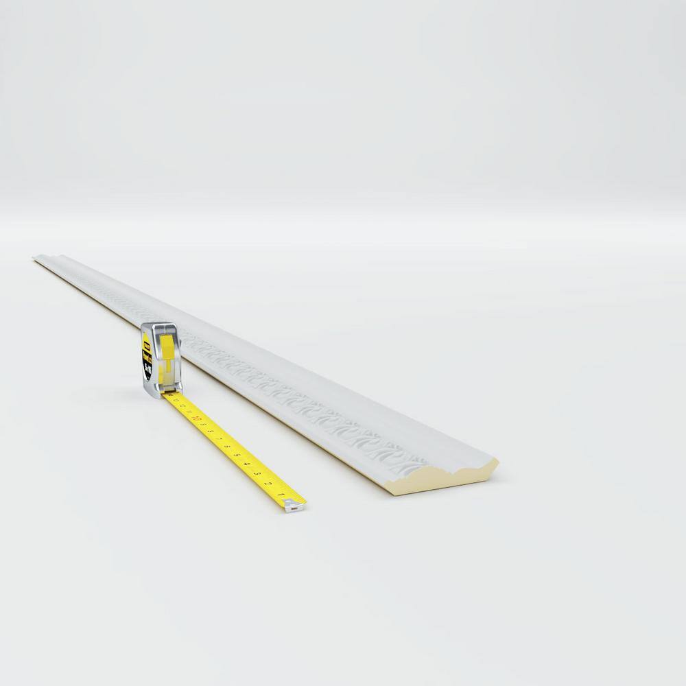 Melonie Egg and Dart 94.5" White Polyurethane Crown Moulding