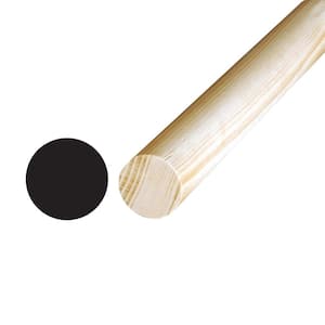 1-1/2 in. D x 1-1/2 in. W x 96 in. L Hemlock Wood round Moulding Pack (2-Pack)