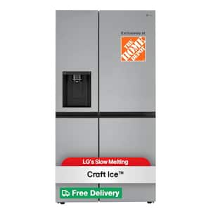 27 cu. ft. Side by Side Smart Refrigerator w/ Craft Ice, External Ice and Water Dispenser in PrintProof Stainless Steel