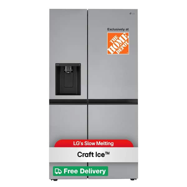27 cu. ft. Side by Side Smart Refrigerator w/ Craft Ice, External Ice and Water Dispenser in PrintProof Stainless Steel