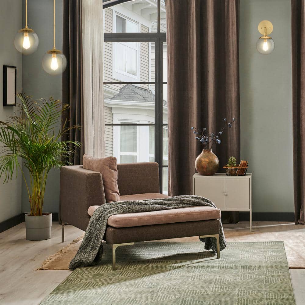 Satin Gold Dimmable Wall Light with Seedy Glass Shade