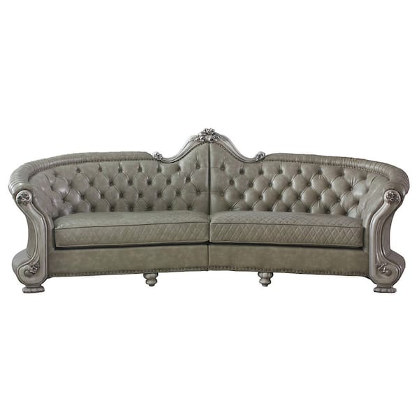 Acme Furniture Dresden 50 in. Slope Arm 2-Seater Sofa in Vintage Bone White