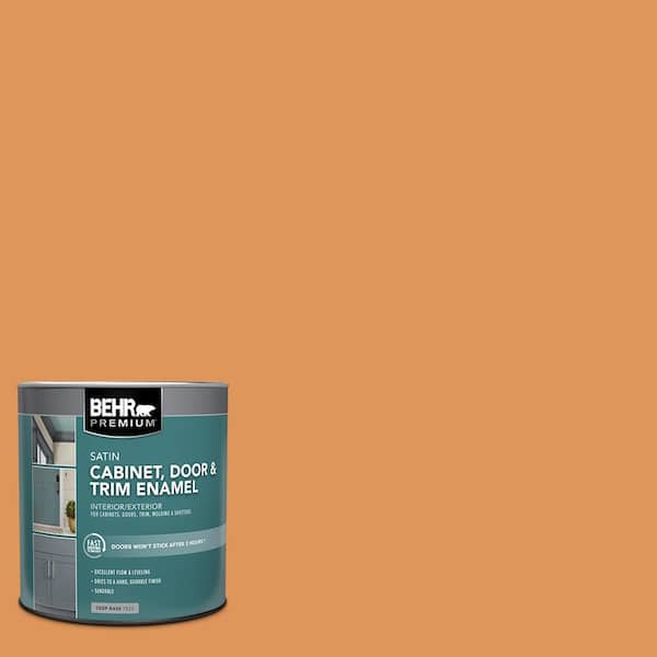 BEHR PREMIUM 1 qt. #M230-6 Amiable Orange Satin Enamel Interior/Exterior Cabinet, Door & Trim Paint