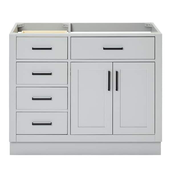 ARIEL Hepburn 42 in. W x 21.5 in. D x 34.5 in. H Bath Vanity Cabinet without Top in Grey