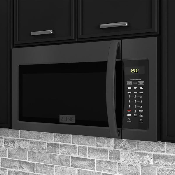 30 in. 300 CFM 900-Watt Over the Range Microwave Oven in Black Stainless Steel & Modern Handle