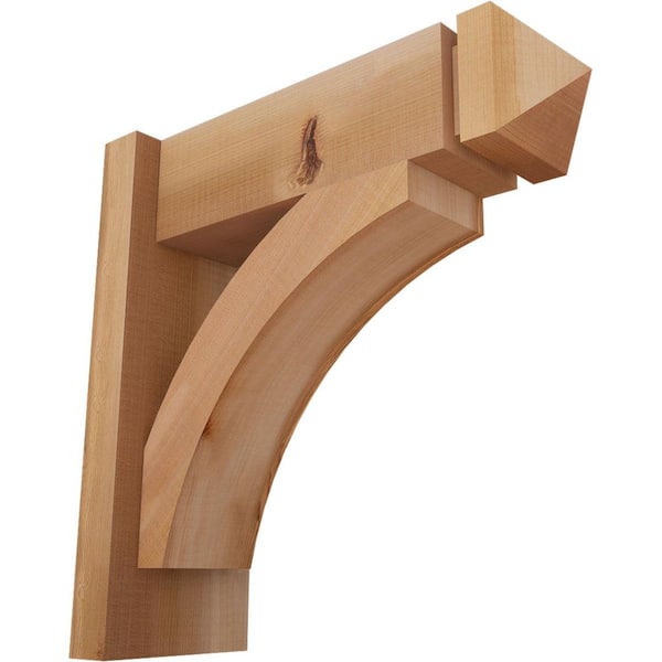 Ekena Millwork 6 in. x 16 in. x 16 in. Western Red Cedar Thorton Arts and Crafts Smooth Outlooker
