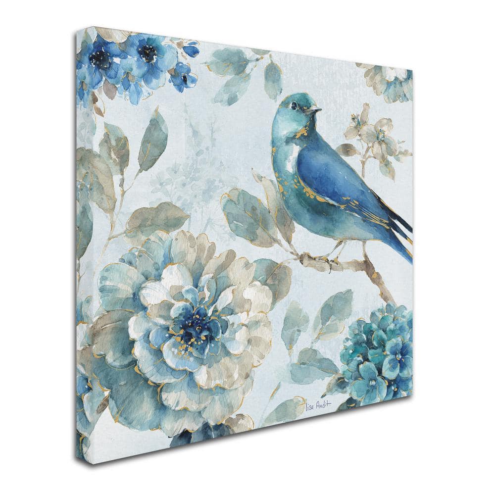 Indigold III Blue Floral and Bird Canvas Art
