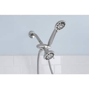 4-spray 3.5 in. Dual Wall Mount Shower Head and Handheld Shower Head 1.8 GPM in Chrome