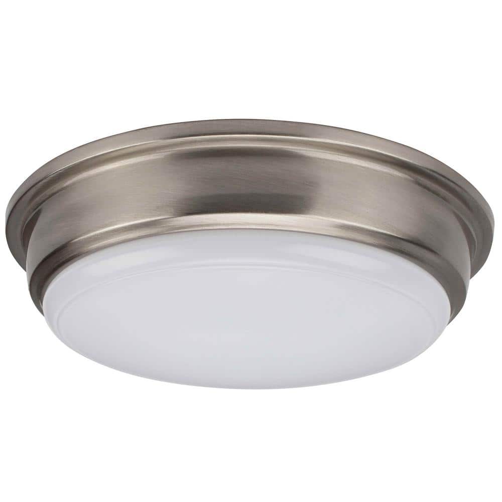 13 in. 1-Light Brushed Nickel LED Flush Mount