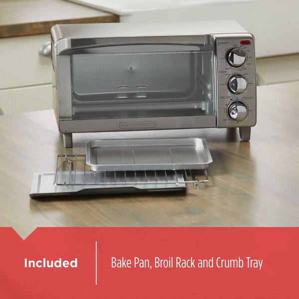 Black & Decker 4-Slice Toaster Oven - 1150W, Bake/Broil/Toast, Versatile  Cooking