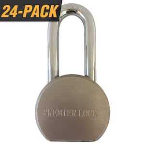 2-5/8 in. Premier Solid Steel Commercial Gate Keyed Padlock with Long Shackle and 72 Keys Total (24-Pack, Keyed Alike)