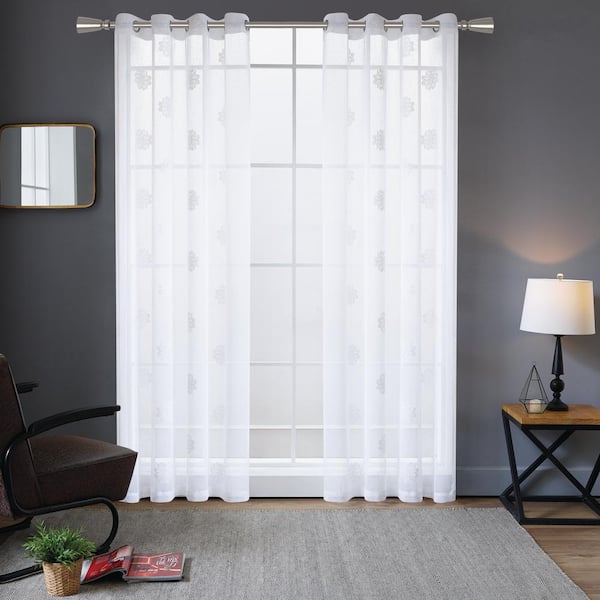 Lyndale Decor Harper Sheer Curtain 54in.Wx108in.L in White