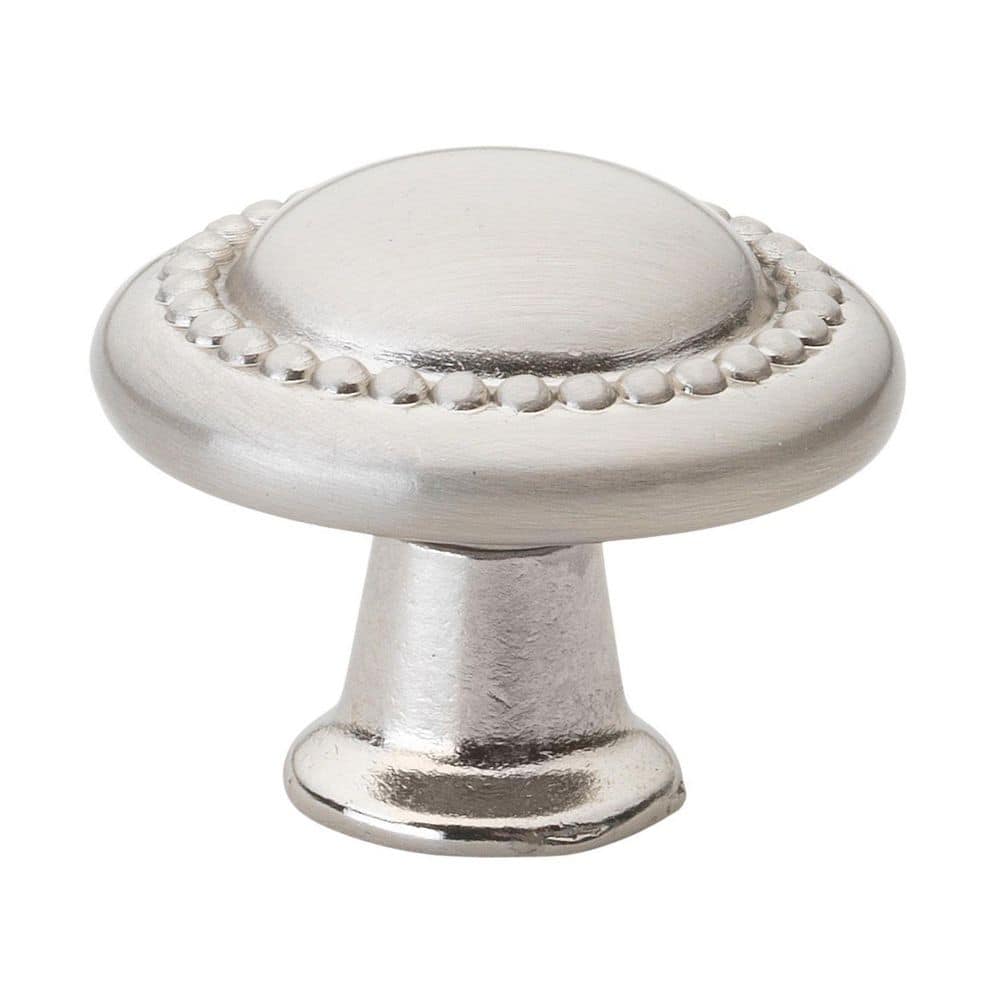 GlideRite 1-1/4 in. Dia Satin Nickel Round Beaded Cabinet Knob (10-Pack)  5222-SN-10 - The Home Depot