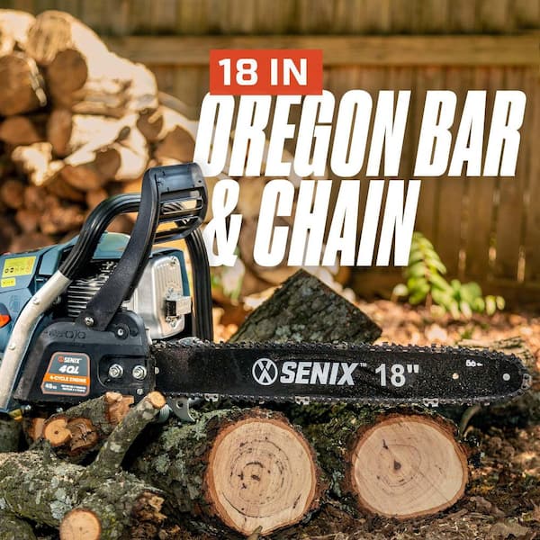 Senix 4QL 49cc Gas 4-Cycle Rear Handle Chainsaw with 18-inch Bar