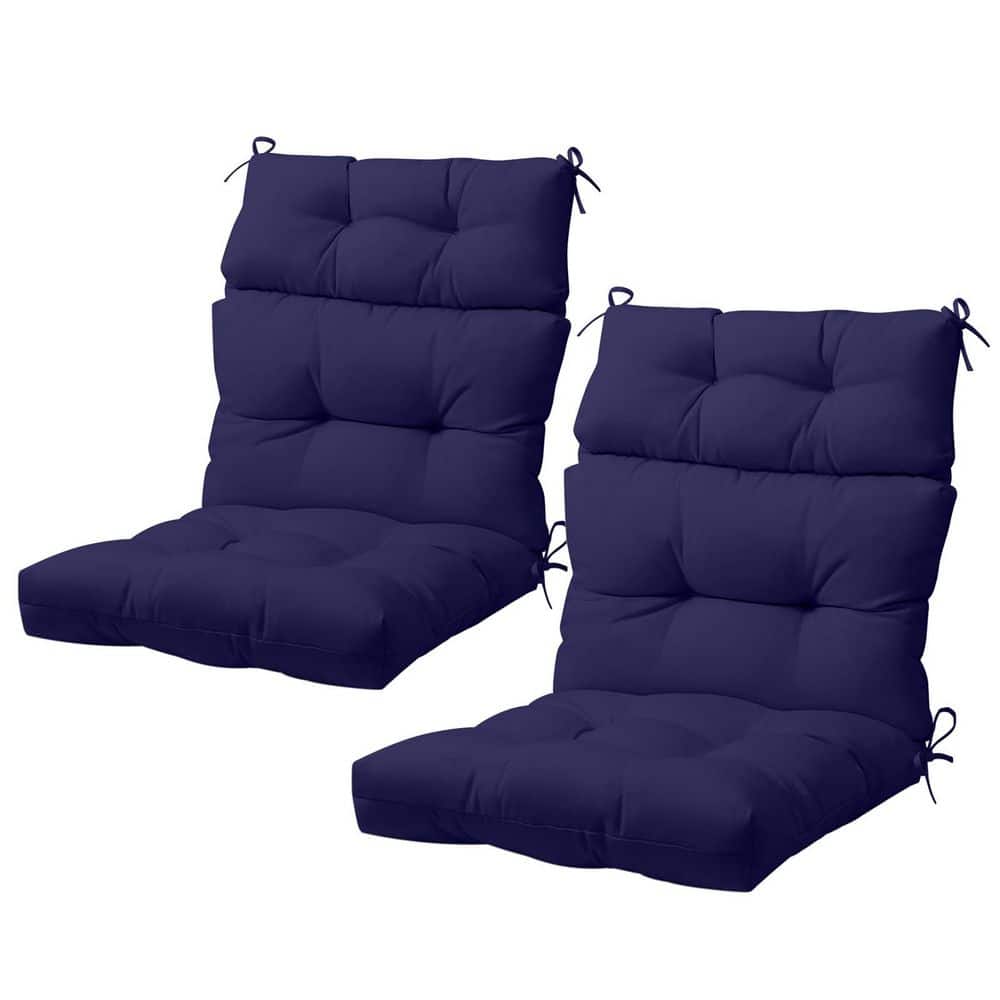 22 in. x 47 in. Seat/Back Outdoor Chair Cushion, Outdoor High Back Dining Chair Cushion (2-Pack) in Dark Blue price history on PriceWatchPro