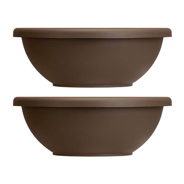 The Hc Companies 22 In Brown Resin, Garden Bowl Planter Plastic