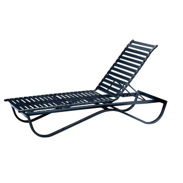 Tradewinds Scandia Black Commercial Strap Stackable Patio Chaise Lounge