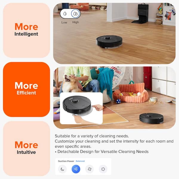 Roborock Roborock Q5 PRO PLUS robot cleaner DuoRolle brush 5500Pa powerful  suction power LiDAR navigation 770ml large capacity carpet boost mode can  automatically empty Roborak official APP control domestic shipment Mainland  A/S