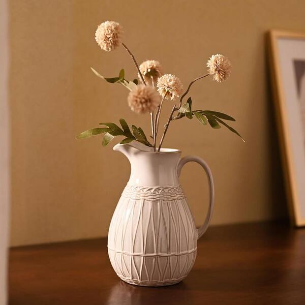 Ceramic Vase, white Flower Pot, Decorative Ceramic vase, Modern Flower Vase, Minimalist good milk jar,White Texture Carafe, Small Serving Pitcher