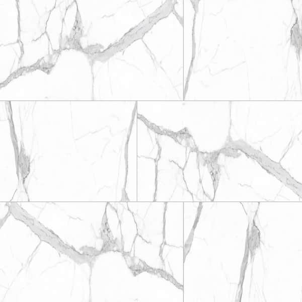 MSI Take Home Tile Sample-Tavish Laced 4 in. x 4 in. Polished Porcelain Marble Look Floor and Wall Tile