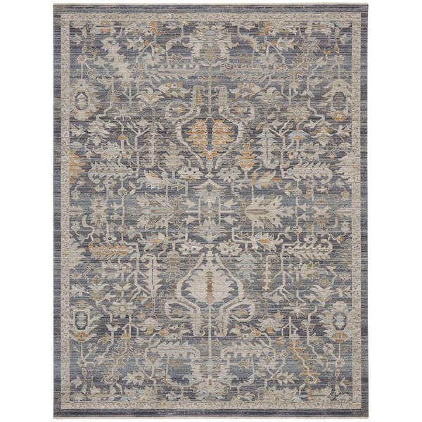 Lynx Navy Multicolor 10 ft. x 14 ft. All-Over Design Transitional Area Rug