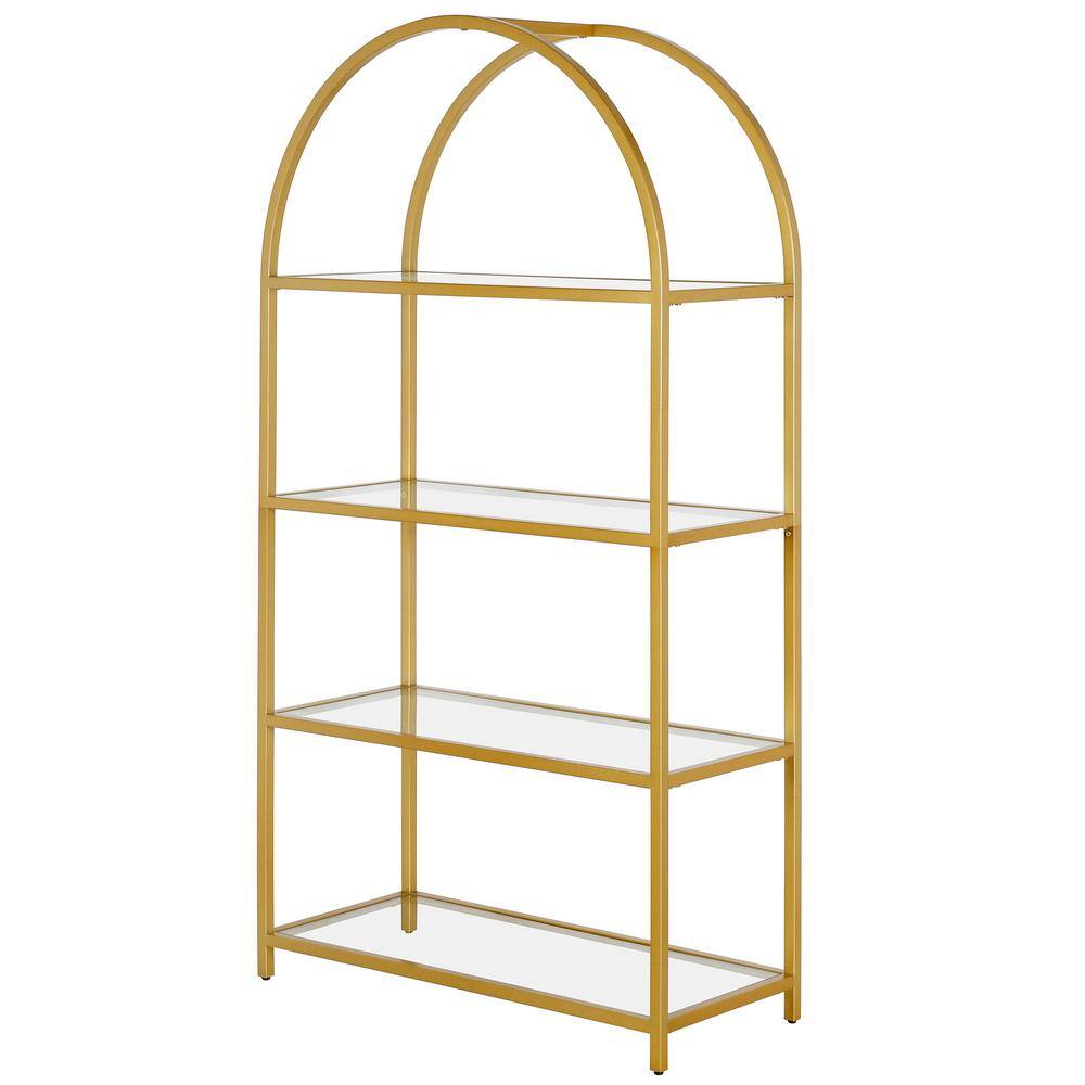 Garrett Brass and Glass 4-Tier Curved Étagère