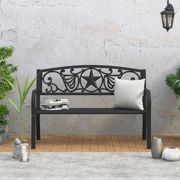 Maypex 50 in. Steel Outdoor Patio Porch Chair Loveseat Bench