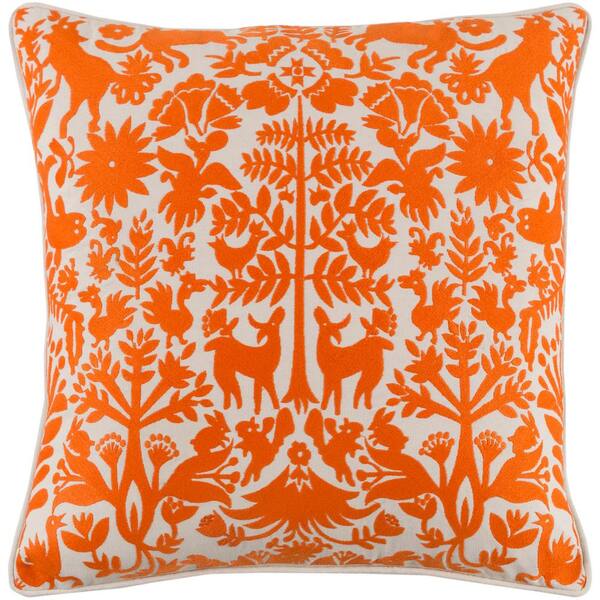 Artistic Weavers Larosa Orange Geometric Polyester 18 in. x 18 in. Throw Pillow