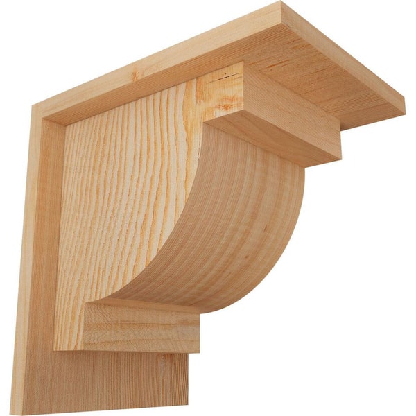 Ekena Millwork 7-1/2 in. x 10 in. x 10 in. Douglas Fir Alpine Smooth Corbel with Backplate