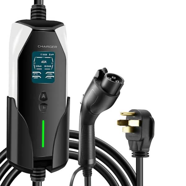 25ft 100-240 Volt Level 1 and 2 EV Charger J1772 Charger with NEMA 14-50 Plug 5-15 Adapter App Control
