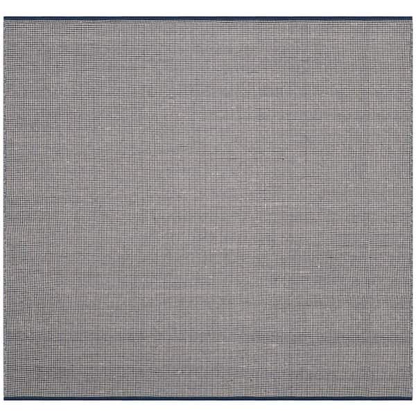 SAFAVIEH Montauk Ivory/Navy 4 ft. x 4 ft. Square Solid Area Rug
