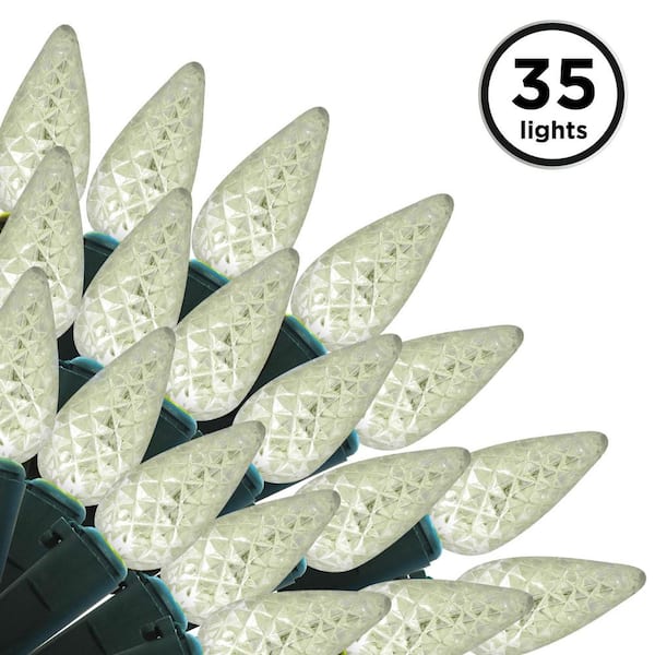 Brite Star 12.25 ft. 35-Count LED C6 Warm White Christmas Lights